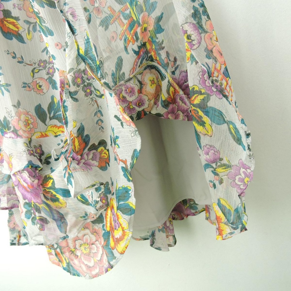 Ann Taylor Flounce Ruffle floral romantic dress_5